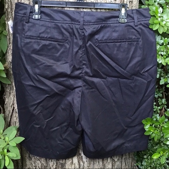NWT Studio II Navy Blue Twill Khaki Walking Shorts 14 Polyester Cotton Blend - Picture 4 of 10